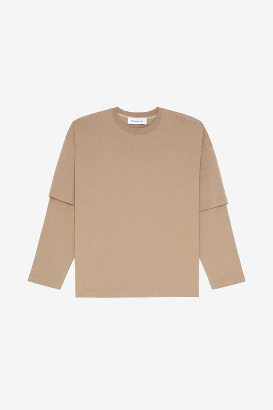 ETUDES STUDIO DOUBLE S TEE SHIRT TAN 1