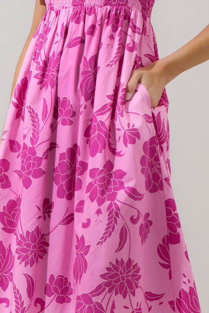 Dovina Floral Maray Smocked Midi Dress