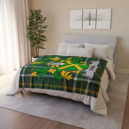 Green and Yellow David Crest Design Bedding Blanket