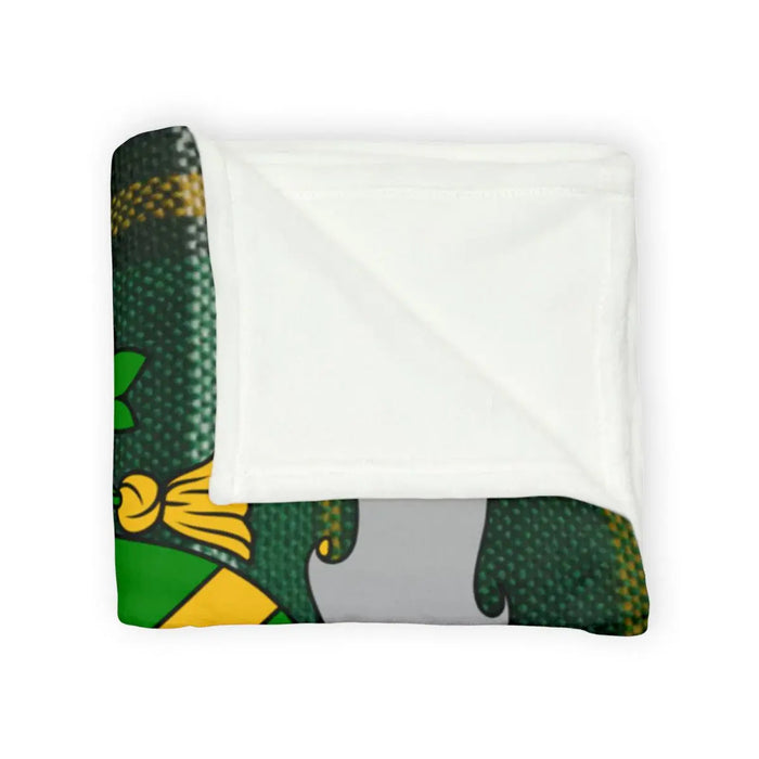 Cozy Blanket with Green Yellow Detailed Design