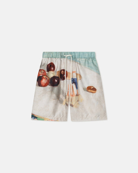 Doxxi - Printed Silk Twill Shorts - Gingerbread Heart
