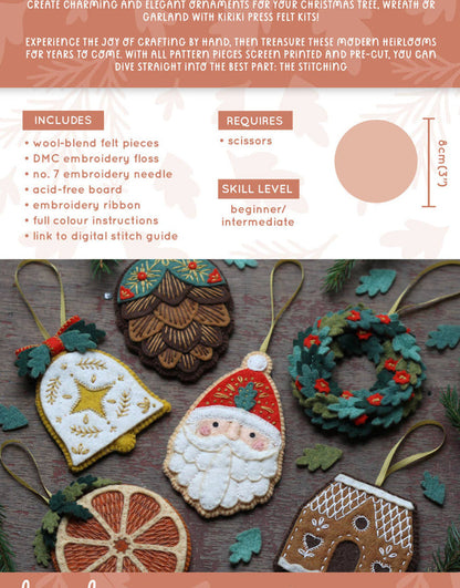 Dried Orange Felt Ornament Kit, Kiriki Press