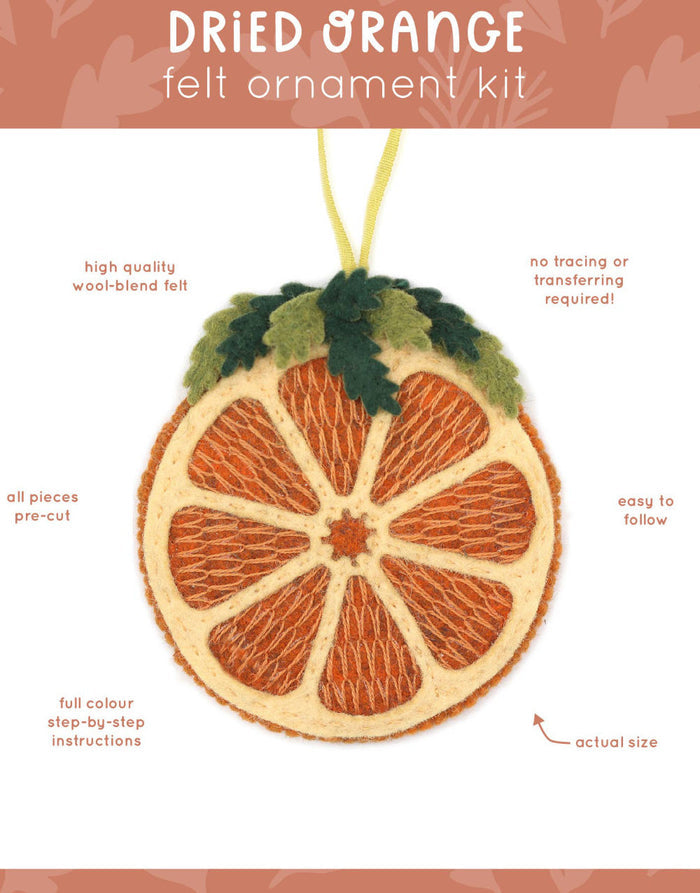 Dried Orange Felt Ornament Kit, Kiriki Press