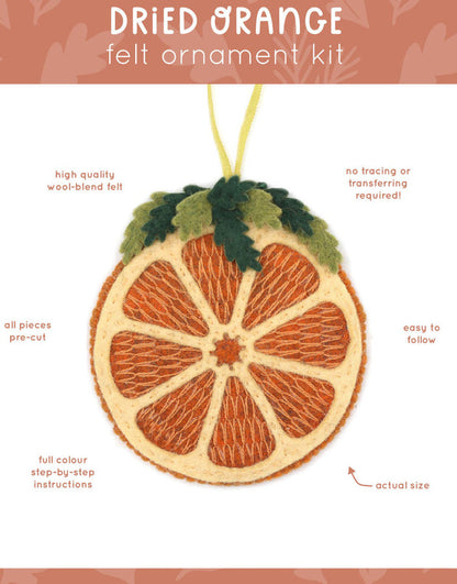 Dried Orange Felt Ornament Kit, Kiriki Press