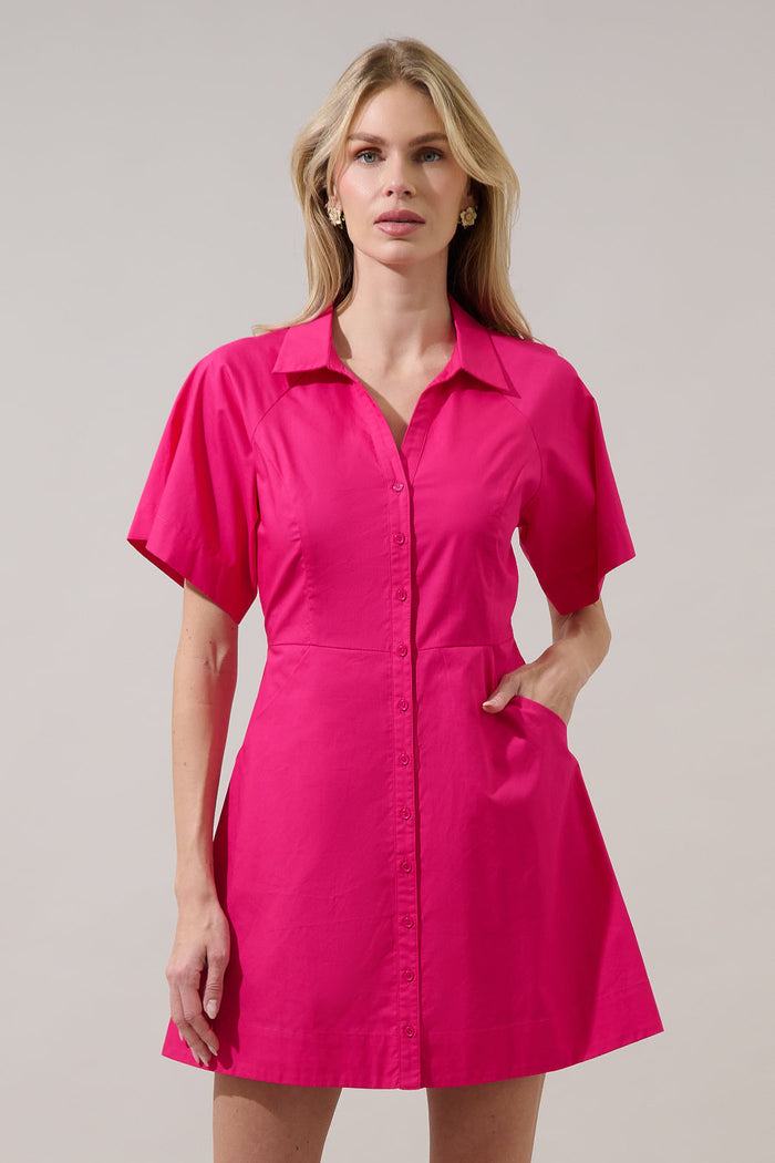 Durella Button Down Mini Dress