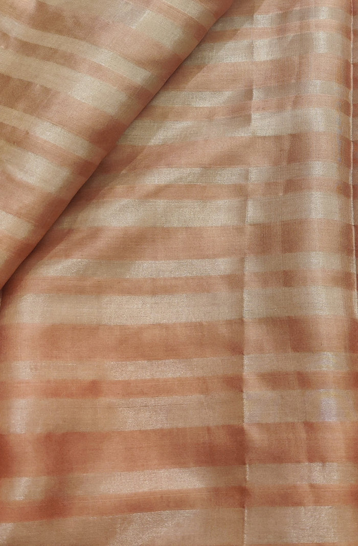 Dusty rose and gold stripes fabric