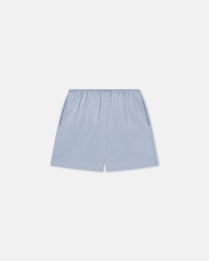 Dylla - Tailored Slip Satin Shorts - Ice Blue