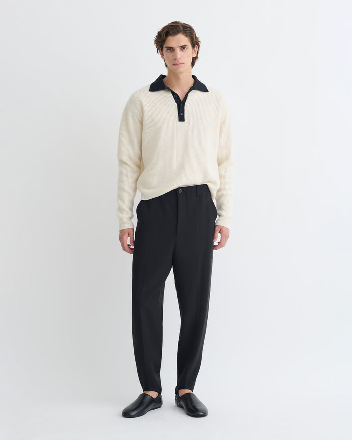 Eamon - Crepe Twill Tapered Pants - Black