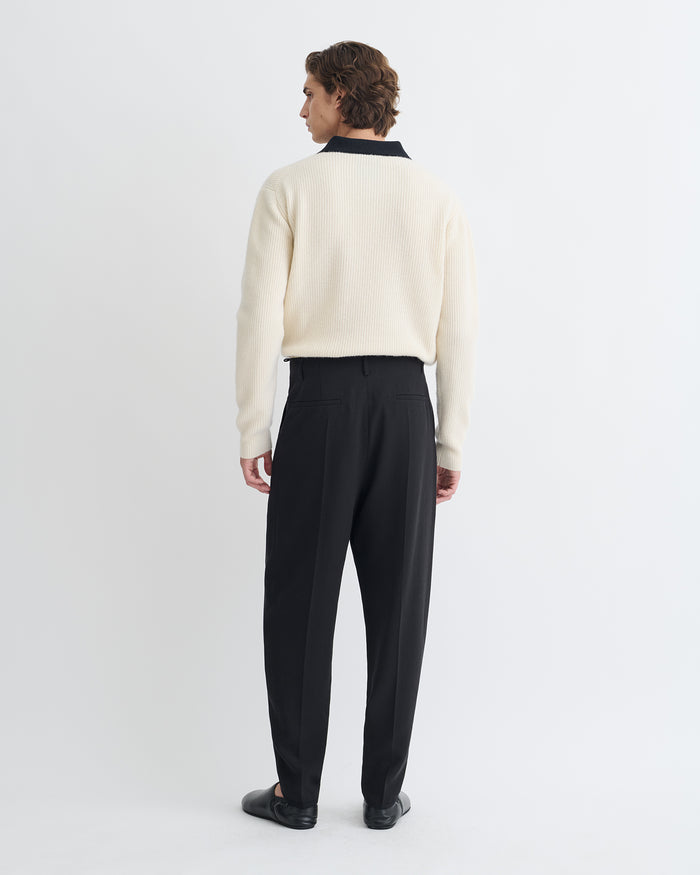 Eamon - Crepe Twill Tapered Pants - Black