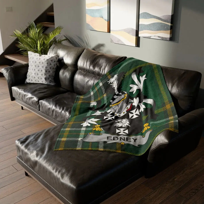 Cozy Customized Edney Family Crest Decorative Throw Blanket
