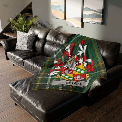 Egan Family Crest Tartan Design Cozy Blanket