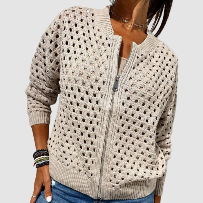 Elodie | Soft Zip-Front Cardigan
