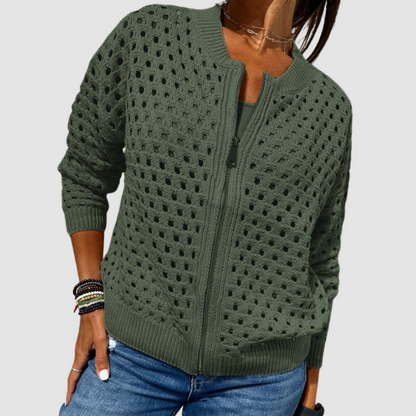 Elodie | Soft Zip-Front Cardigan