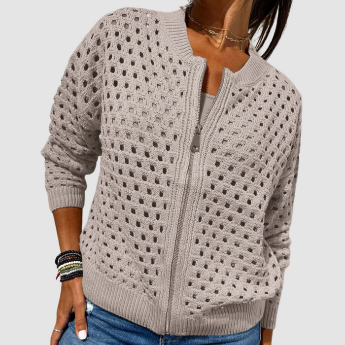 Elodie | Soft Zip-Front Cardigan