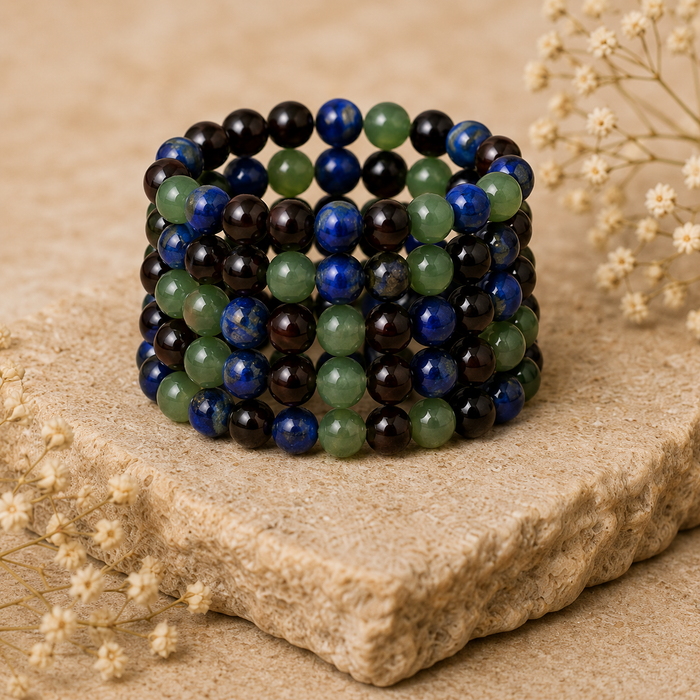 Encourages SELF-DISCOVERY Crystal Bracelet (Communication, Balance, Luck)
