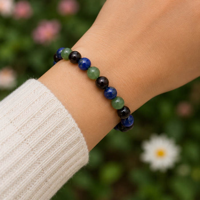 Encourages SELF-DISCOVERY Crystal Bracelet (Communication, Balance, Luck)
