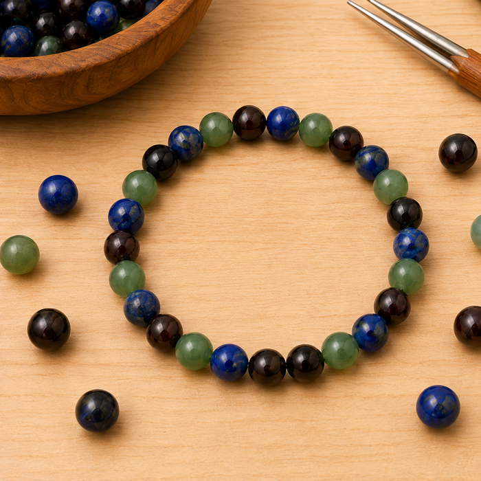 Encourages SELF-DISCOVERY Crystal Bracelet (Communication, Balance, Luck)