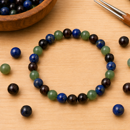 Encourages SELF-DISCOVERY Crystal Bracelet (Communication, Balance, Luck)