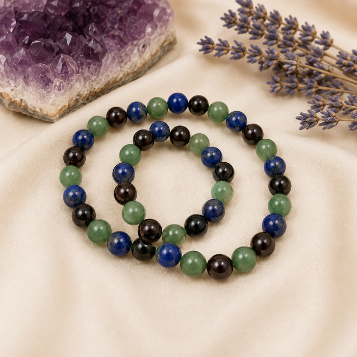 Encourages SELF-DISCOVERY Crystal Bracelet (Communication, Balance, Luck)
