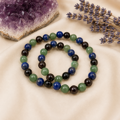 Encourages SELF-DISCOVERY Crystal Bracelet (Communication, Balance, Luck)