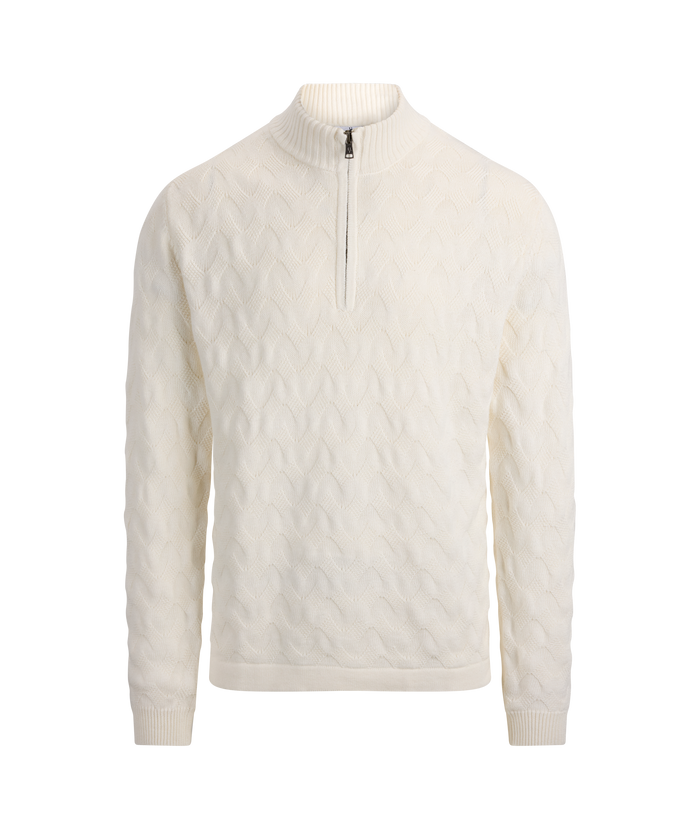 Urban Pioneers Male Ernesto Half-zip SWEATER CREAM