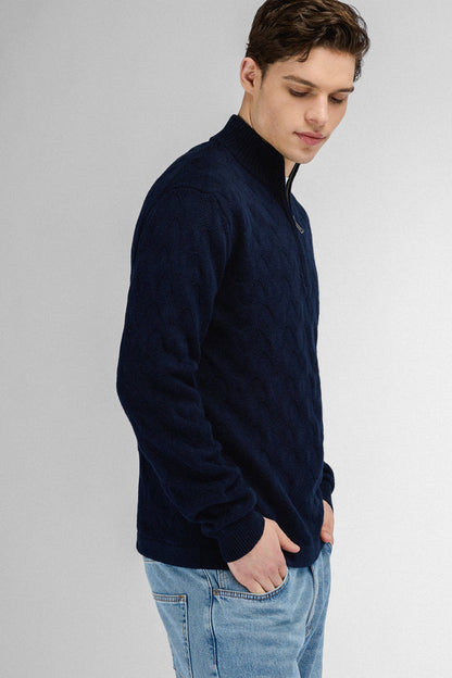 Urban Pioneers Male Ernesto Half-zip SWEATER DARK NAVY