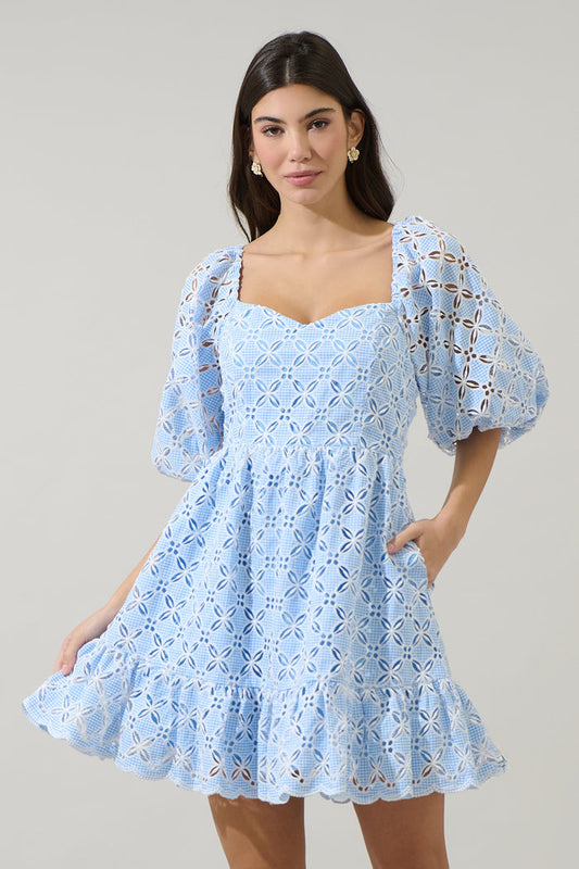 Evy Sweetheart Mini Dress Verlan Eyelet