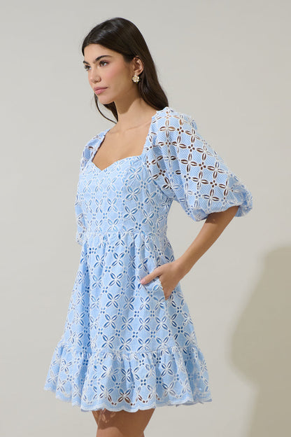Evy Sweetheart Mini Dress Verlan Eyelet