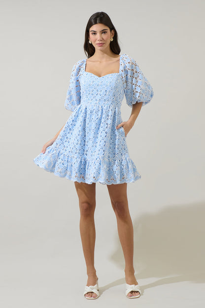 Evy Sweetheart Mini Dress Verlan Eyelet