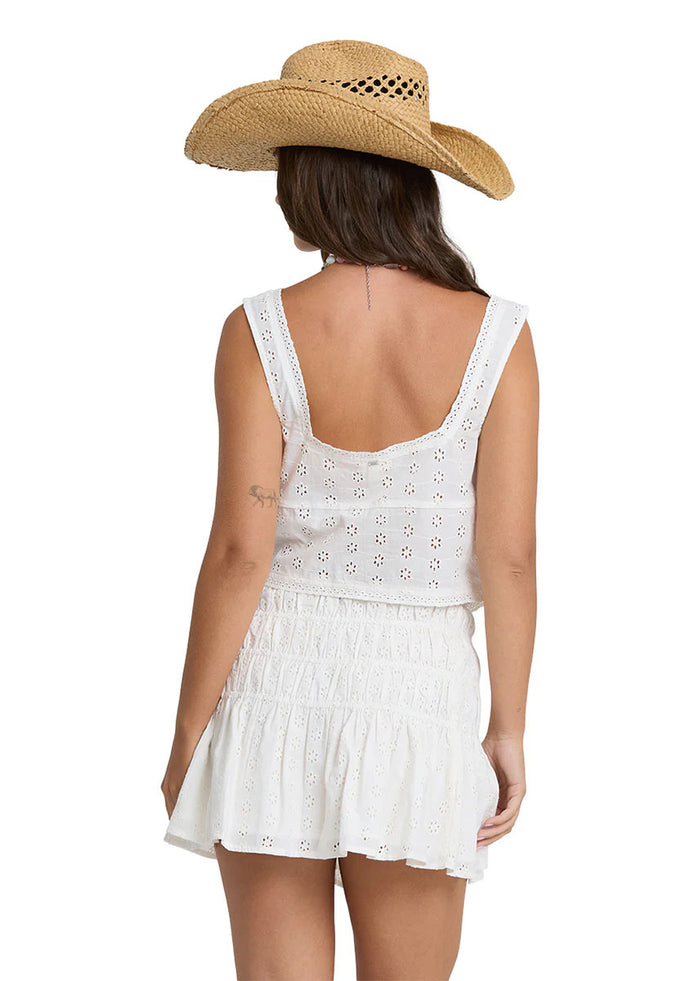 Eyelet Forever Mini Skirt - Salt Crystal