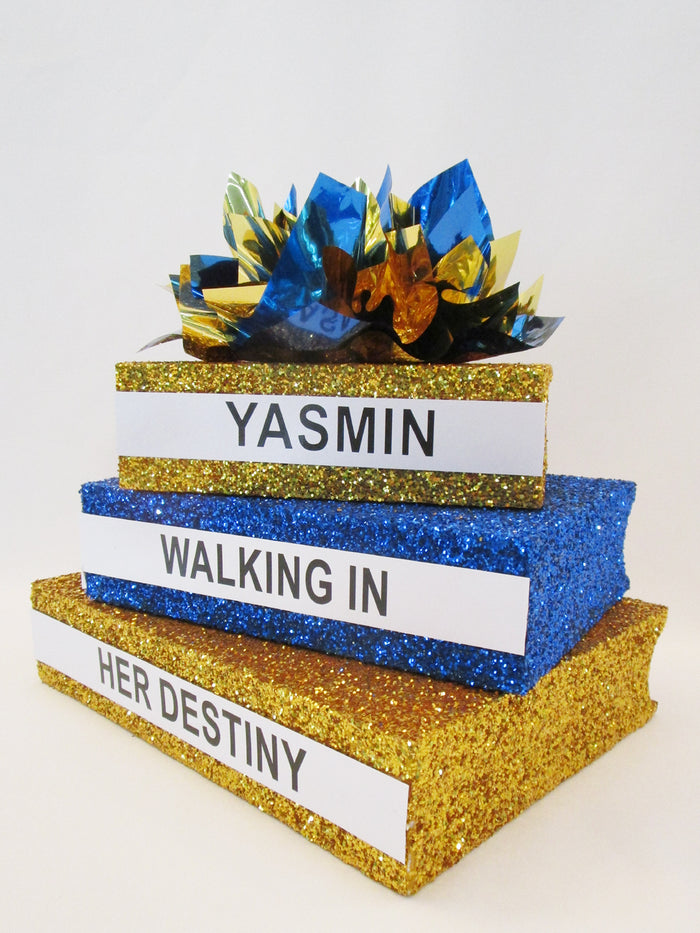 Stack of Books graduation centerpiece - Designs by Ginny