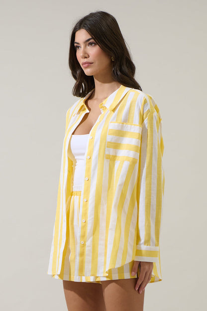 Fays Striped Dalton Boyfriend Button Down Shirt