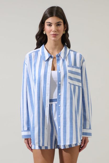 Fays Striped Dalton Boyfriend Button Down Shirt