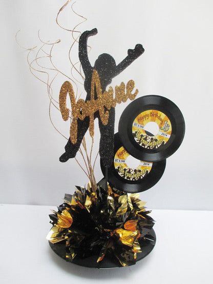 Motown dancer & records centerpiece - Designs by Ginny