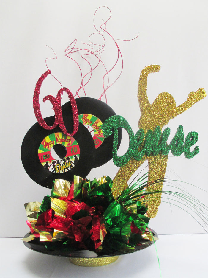 Motown dancer & records centerpiece - Designs by Ginny