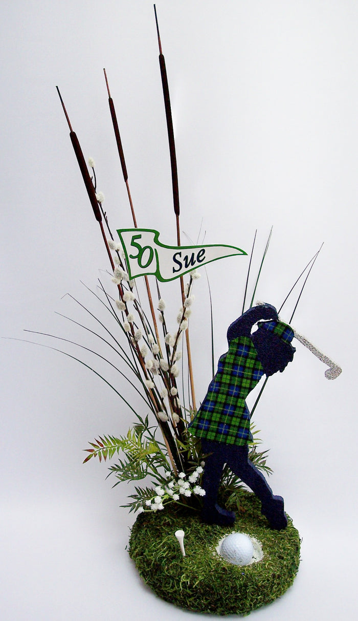 Female golfer centerpiece - Designs by Ginny