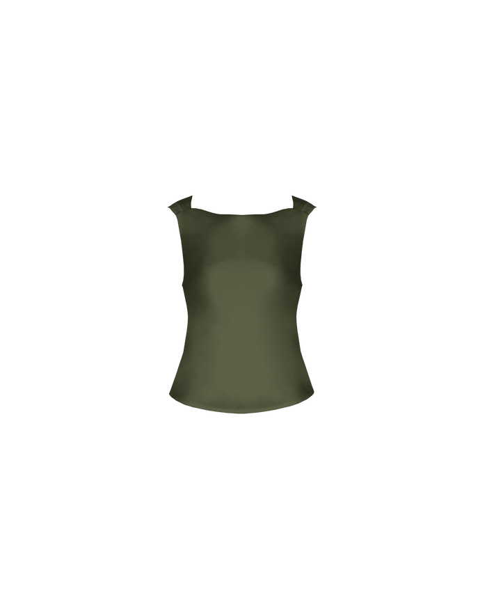 FIREBIRD COWL SLEEVELESS TOP JETTA GREEN