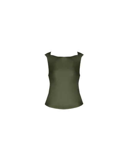 FIREBIRD COWL SLEEVELESS TOP JETTA GREEN