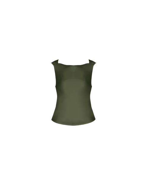 FIREBIRD COWL SLEEVELESS TOP JETTA GREEN