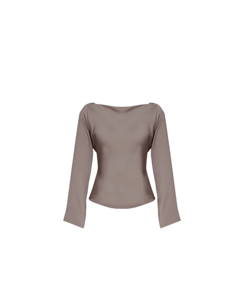 FIREBIRD SATIN COWL TOP CHARCOAL