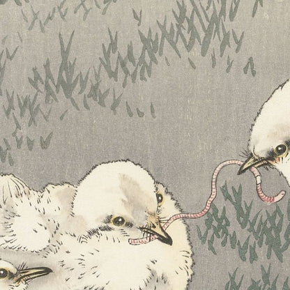 Five Chicks by Ohara Koson, 1900