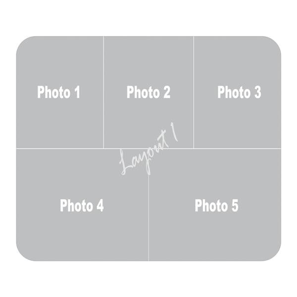 Five Photos Collage Fabric Mousepad Layout 1