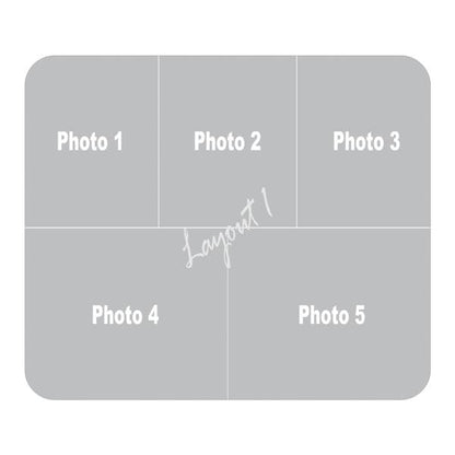Five Photos Collage Fabric Mousepad Layout 1