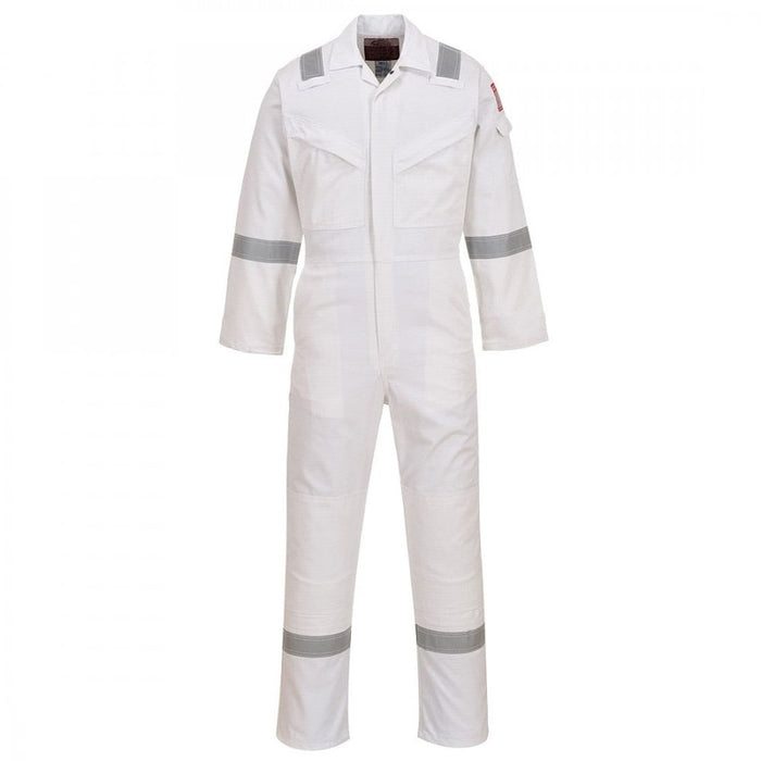 Flame Resistant Anti-Static Coverall - White