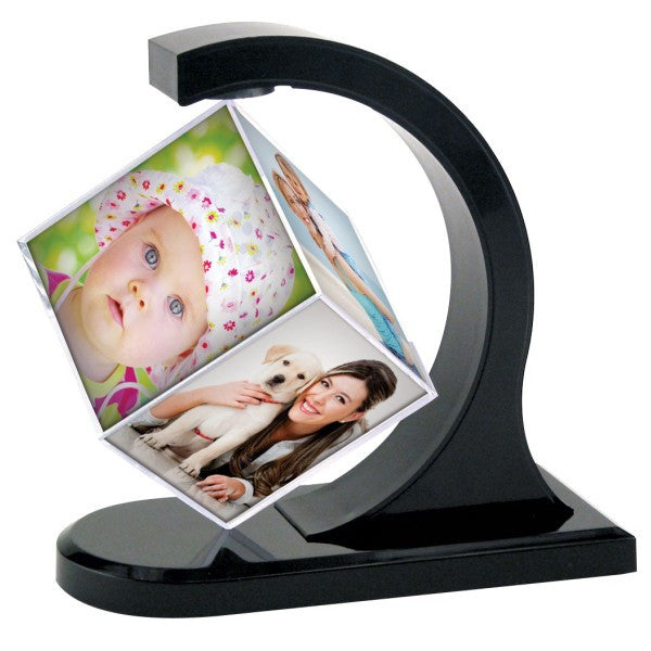 Floating Magnet Photo Cube Black