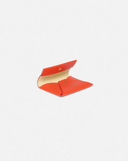 Folded - Leather cardholder - Red/Moonbeam