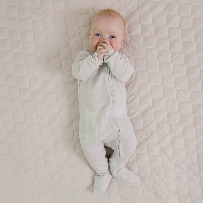 Footie Pajamas, Merino Wool, Oat