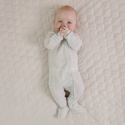 Footie Pajamas, Merino Wool, Oat