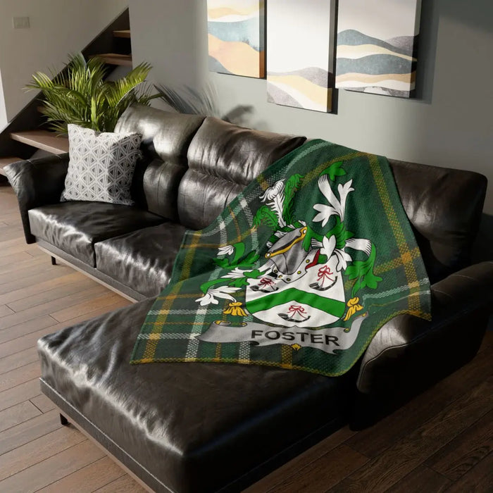 Foster Family Crest Plaid Blanket for Cozy Comfort