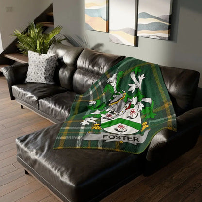 Foster Family Crest Plaid Blanket for Cozy Comfort